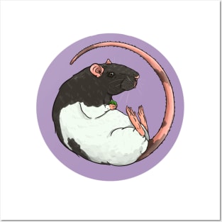 Darker Hooded Pet Rat Illustration Posters and Art